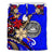 American Samoa Bedding Set - Tribal Flower With Special Turtles Blue Color - Polynesian Pride