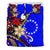 Cook Islands Bedding Set - Tribal Flower With Special Turtles Blue Color - Polynesian Pride