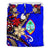 Guam Bedding Set - Tribal Flower With Special Turtles Blue Color - Polynesian Pride