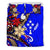 Kosrae Polynesian Bedding Set - Tribal Flower With Special Turtles Blue Color - Polynesian Pride