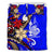 New Caledonia Bedding Set - Tribal Flower With Special Turtles Blue Color - Polynesian Pride