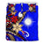 Marshall Islands Bedding Set - Tribal Flower With Special Turtles Blue Color - Polynesian Pride