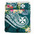 Wallis and Futuna Polynesian Bedding Set - Summer Plumeria (Turquoise) - Polynesian Pride