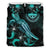 Federated States of Micronesia Polynesian Bedding Set - Turtle With Blooming Hibiscus Turquoise - Polynesian Pride