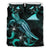 Tokelau Polynesian Bedding Set - Turtle With Blooming Hibiscus Turquoise - Polynesian Pride