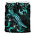 Tonga Polynesian Bedding Set - Turtle With Blooming Hibiscus Turquoise - Polynesian Pride