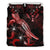 Kosrae Polynesian Bedding Set - Turtle With Blooming Hibiscus Red - Polynesian Pride