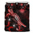 Marshall Islands Polynesian Bedding Set - Turtle With Blooming Hibiscus Red - Polynesian Pride