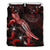 Palau Polynesian Bedding Set - Turtle With Blooming Hibiscus Red - Polynesian Pride