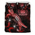 Samoa Polynesian Bedding Set - Turtle With Blooming Hibiscus Red - Polynesian Pride