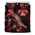 Wallis And Futuna Polynesian Bedding Set - Turtle With Blooming Hibiscus Red - Polynesian Pride