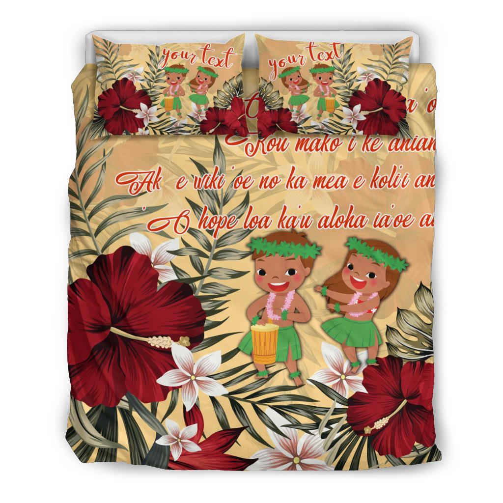 Hawaii Hibiscus Hawaiian Love Poem Valentine's Bedding Set - Amour Style - AH Beige - Polynesian Pride