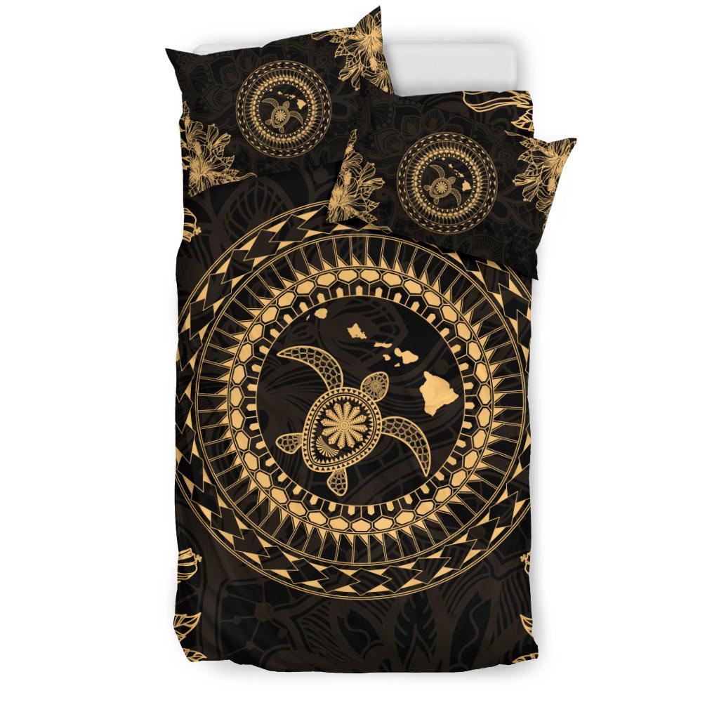 Hawaiian Map Hibiscus Turtle Tradition Bedding Set - Polynesian Pride