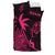 Guam Duvet Cover Set - Guam Coat Of Arms & Coconut Tree Pink - Polynesian Pride