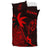 Guam Duvet Cover Set - Guam Coat Of Arms & Coconut Tree Red - Polynesian Pride