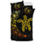 Hawaiian Turtle Hibiscus Plumeria Colorful Flower Black And Yellow Bedding Set - Polynesian Pride