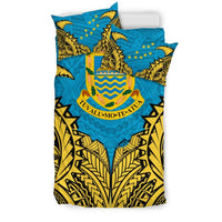 Tuvalu Duvet Cover Set - Tuvalu Coat Of Arms Premium - Polynesian Pride