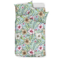 Hawaiian Tropical Hibiscus Plumeria Palm Leaves Polynesian Bedding Set - Polynesian Pride