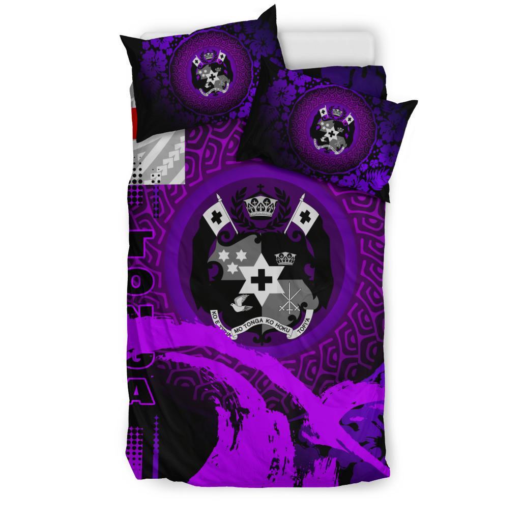 Tonga Bedding Set - Hibiscus And Wave Purple - Polynesian Pride