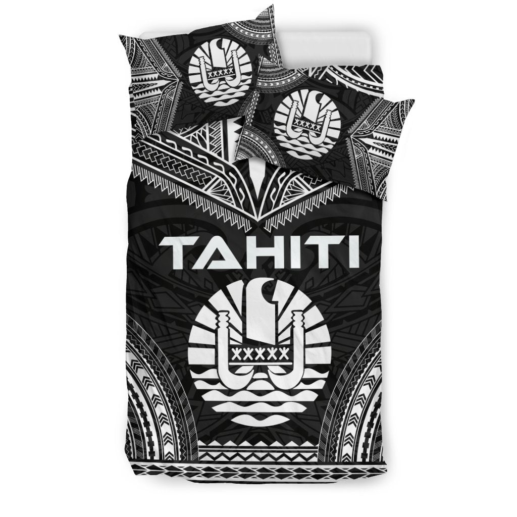 Tahiti Polynesian Chief Duvet Cover Set - Black Version - Polynesian Pride