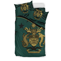 Solomon Island Duvet Cover Set - Flag & Coat Of Arms Drak Blue - Polynesian Pride