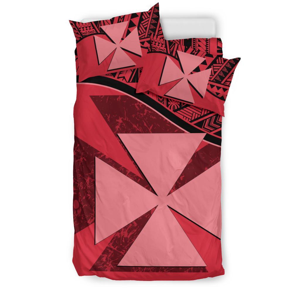 Wallis And Futuna Duvet Cover Set - Wallis And Futuna Coat Of Arms Pink - Polynesian Pride
