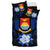 Kiribati Duvet Cover Set - Kiribati Coat Of Arms & Dark Blue Hibiscus - Polynesian Pride