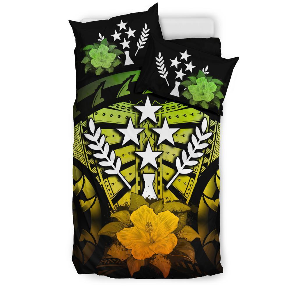Kosrae Duvet Cover Set - Kosrae Flag & Reggae Hibiscus - Polynesian Pride