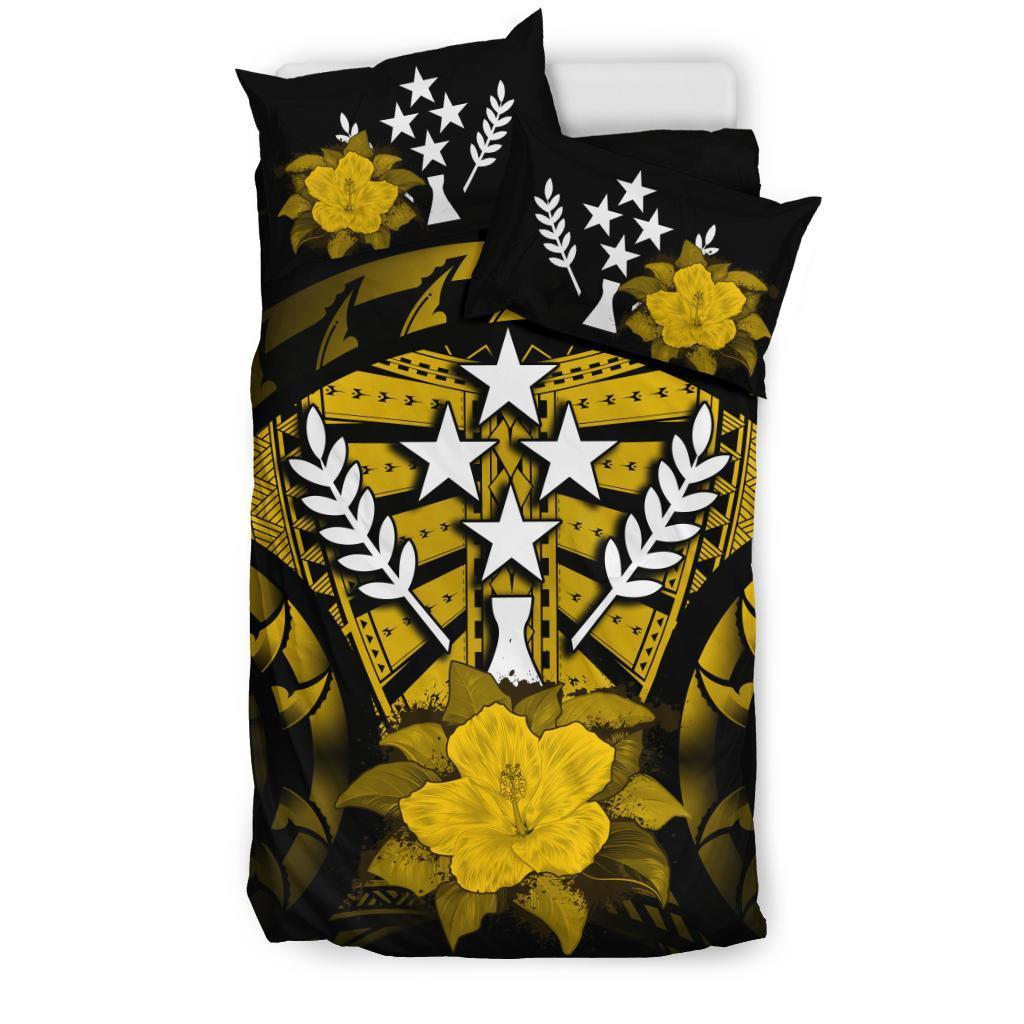 Kosrae Duvet Cover Set - Kosrae Flag & Yellow Hibiscus - Polynesian Pride
