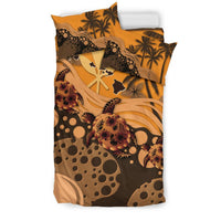 Polynesian Duvet Cover Set - Hawaii Bedding Set Orange Turtle Hibiscus - Polynesian Pride