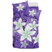 Hawaiian Plumeria Polynesian Bedding Set - Purple - Polynesian Pride