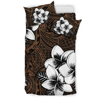 Hawaiian Plumeria Tribe Brown Polynesian Bedding Set - Polynesian Pride