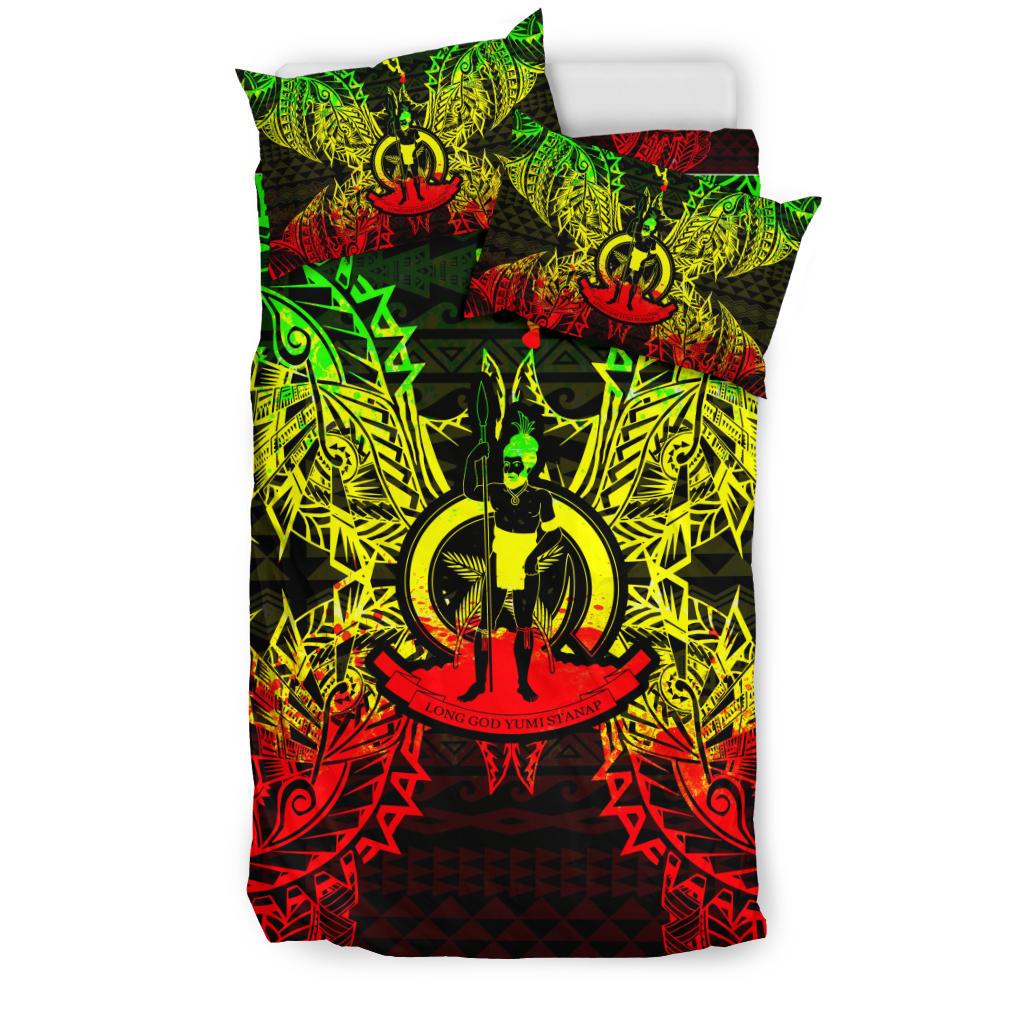 Polynesian Bedding Set - Vanuatu Duvet Cover Set Map Reggae - Polynesian Pride