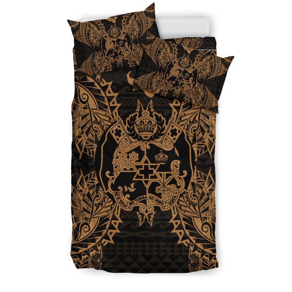 Polynesian Bedding Set - Tonga Duvet Cover Set Map Gold - Polynesian Pride