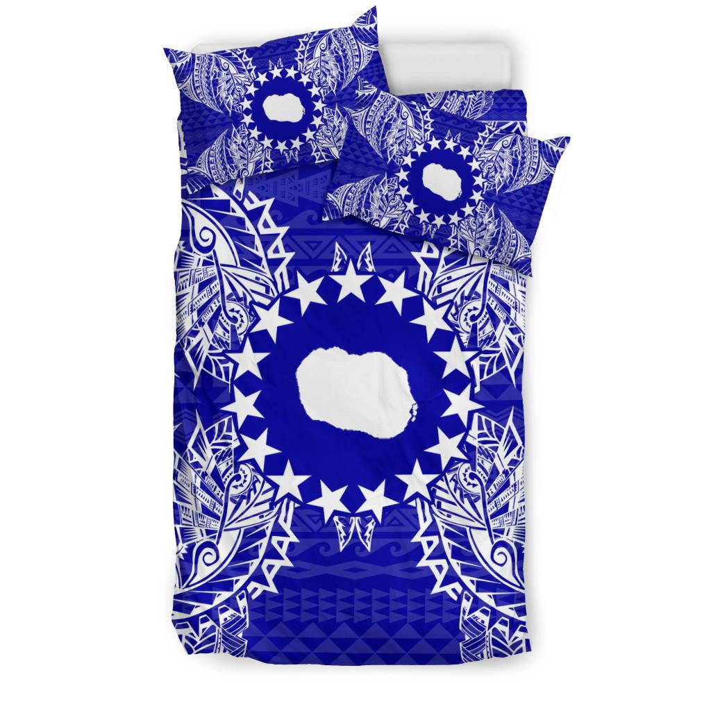 Polynesian Bedding Set - Cook Islands Duvet Cover Set Map Blue - Polynesian Pride