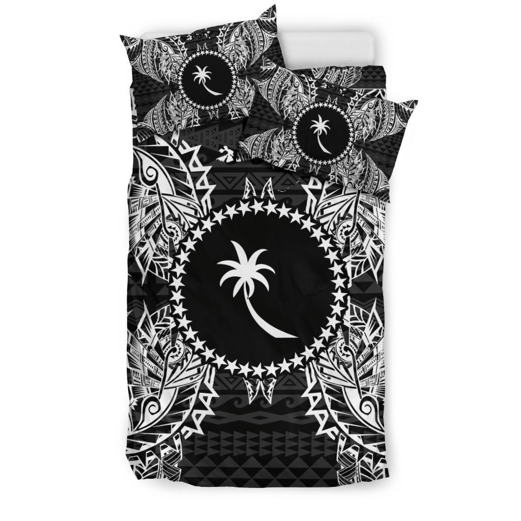 Polynesian Bedding Set - Chuuk Duvet Cover Set Map Black - Polynesian Pride