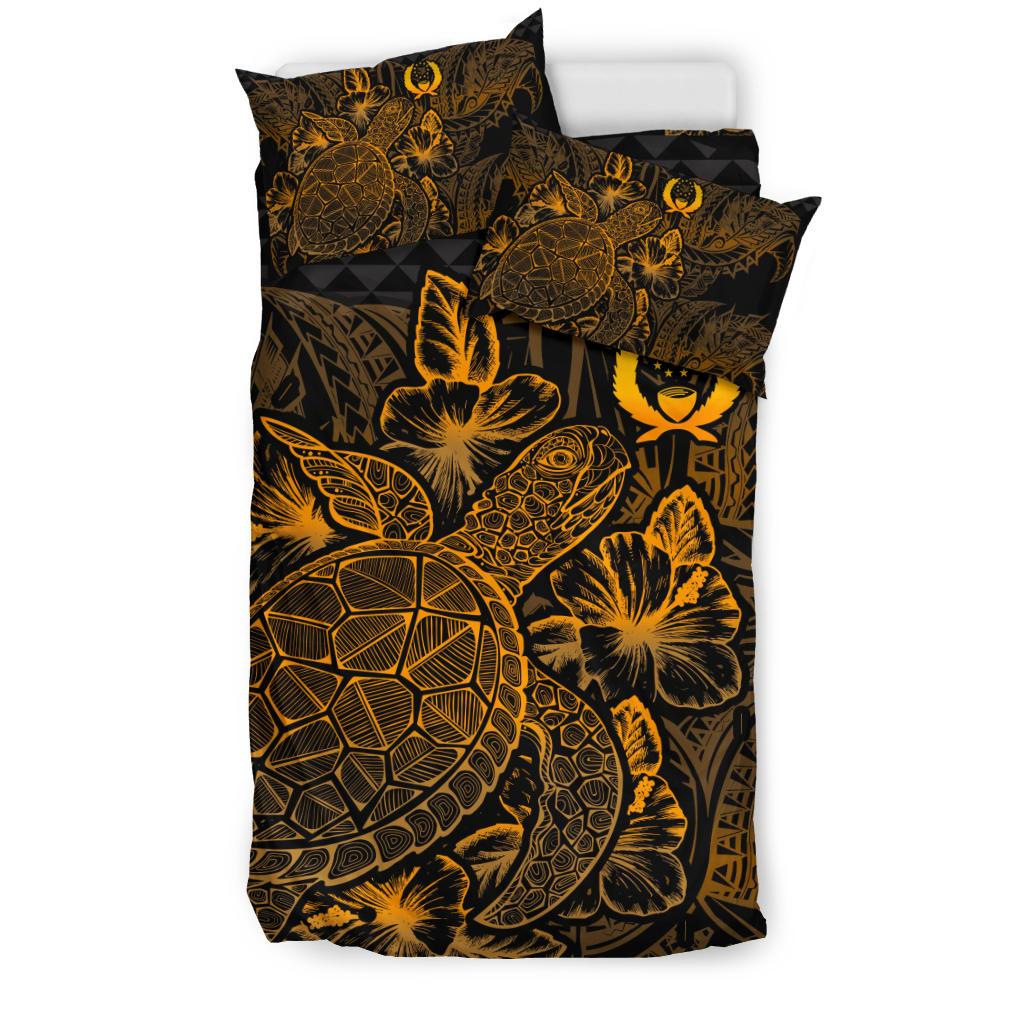 Polynesian Bedding Set - Pohnpei Duvet Cover Set Gold Color - Polynesian Pride