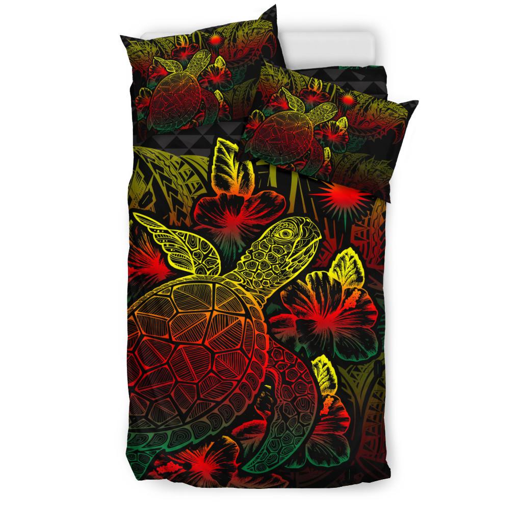 Polynesian Bedding Set - Marshall Islands Duvet Cover Set Reggae Color - Polynesian Pride