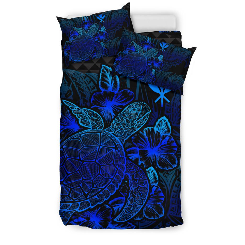 Polynesian Bedding Set - Hawaii Duvet Cover Set Blue Color - Polynesian Pride