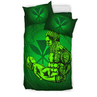 Polynesian Bedding Set Hawaii Duvet Cover Set - A Father's Love Green - Polynesian Pride