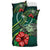 Polynesian Bedding Set - Chuuk Micronesia Duvet Cover Set Green Turtle Hibiscus - Polynesian Pride