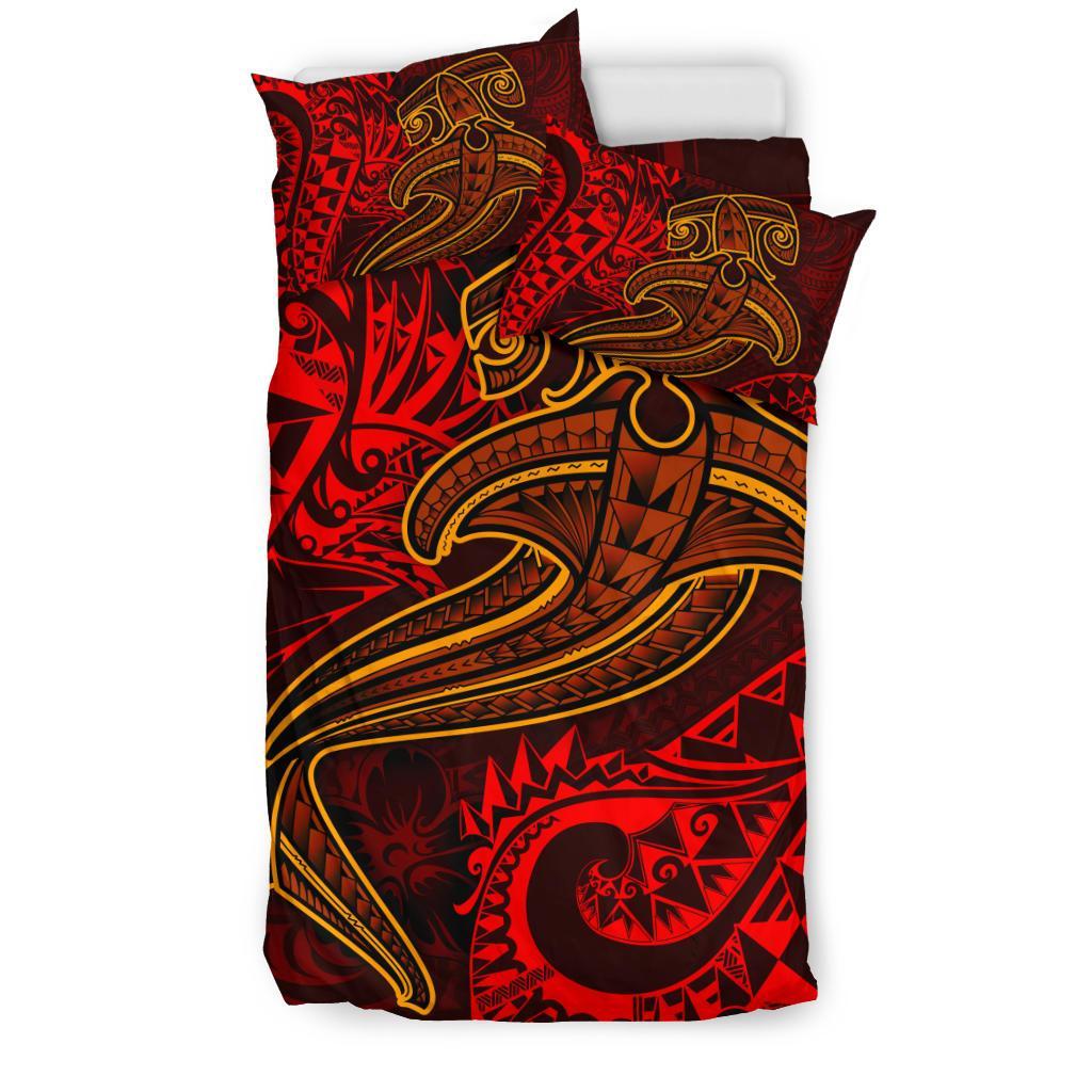 Polynesian Bedding Set - Red Shark Polynesian Tattoo - Polynesian Pride