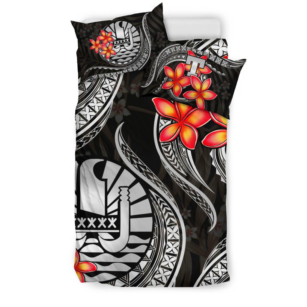 Polynesian Bedding Set - Tahiti Duvet Cover Set - White Plumeria - Polynesian Pride