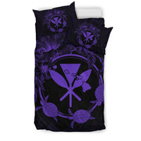 Hawaii Kanaka Turtle Hibiscus Polynesian Bedding Set - Anthea Style Purple - Polynesian Pride
