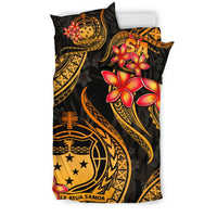 Polynesian Bedding Set - Samoa Duvet Cover Set - Gold Plumeria - Polynesian Pride