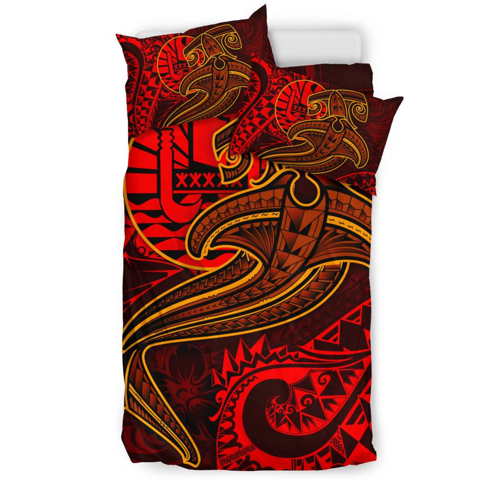 Tahiti Bedding Set - Red Shark Polynesian Tattoo - Polynesian Pride