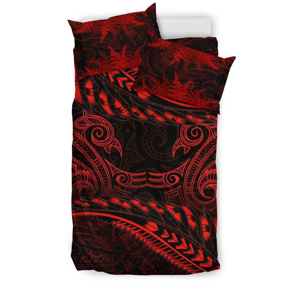 New Zealand Bedding Set Manaia Maori - Silver Fern Duvet Cover Art - Polynesian Pride