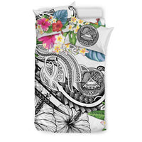 Polynesian American Samoa Bedding Set - Summer Plumeria (White) - Polynesian Pride