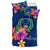 Micronesia Bedding Set - Pohnpei Duvet Cover Set Floral With Seal Blue - Polynesian Pride