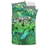 Hawaii Turtle Wave Polynesian Bedding Set - Hey Style Green - Polynesian Pride